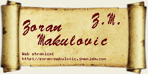 Zoran Makulović vizit kartica